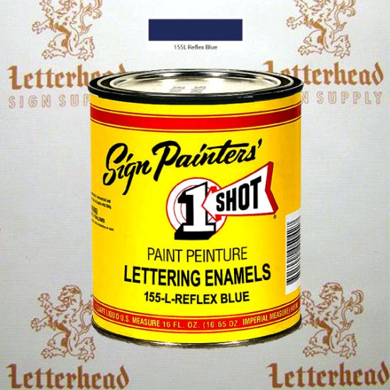 1 Shot Lettering Enamel Paint Reflex Blue 155L - Pint