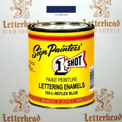1 Shot Lettering Enamel Paint Reflex Blue 155L - Quart 1 Shot Lettering Enamel Paint Reflex Blue 155L - Quart