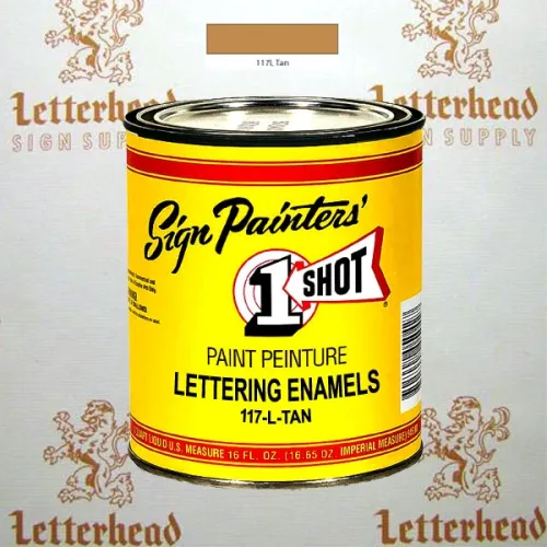 1 Shot Lettering Enamel Paint Tan 117L - 1/4 Pint