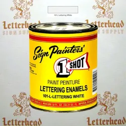 1 Shot Lettering Enamel Paint White 101L-Quart
