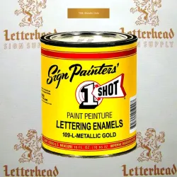 1 Shot Lettering Enamel Paint Metallic Gold 109L - 1/4 Pint 1 Shot Lettering Enamel Paint Metallic Gold 109L - 1/4 Pint
