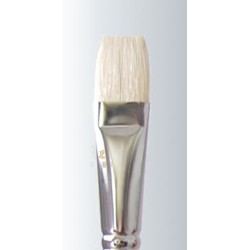 White Bristle Long Handle Flat Series-215 Size 2
