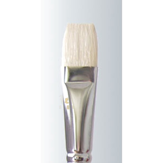 White Bristle Long Handle Flat Series-215 Size 12