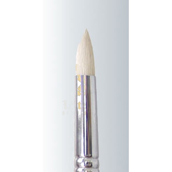 White Bristle Long Handle Round Series-255 Size 8
