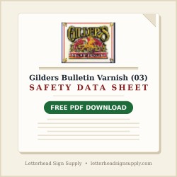 Gilders Bulletin Varnish (03) - Safety Data Sheet
