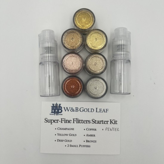 Superfine Flitters 6-Color Sample Pack - W&B Gold Leaf Superfine Flitters 6-Color Sample Pack - W&B Gold Leaf