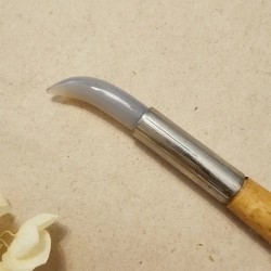 Agate Stone - Dog Tooth - Medium - Short Handle - Short Handle Agate Stone - Dog Tooth - Medium - Short Handle - Short Handle
