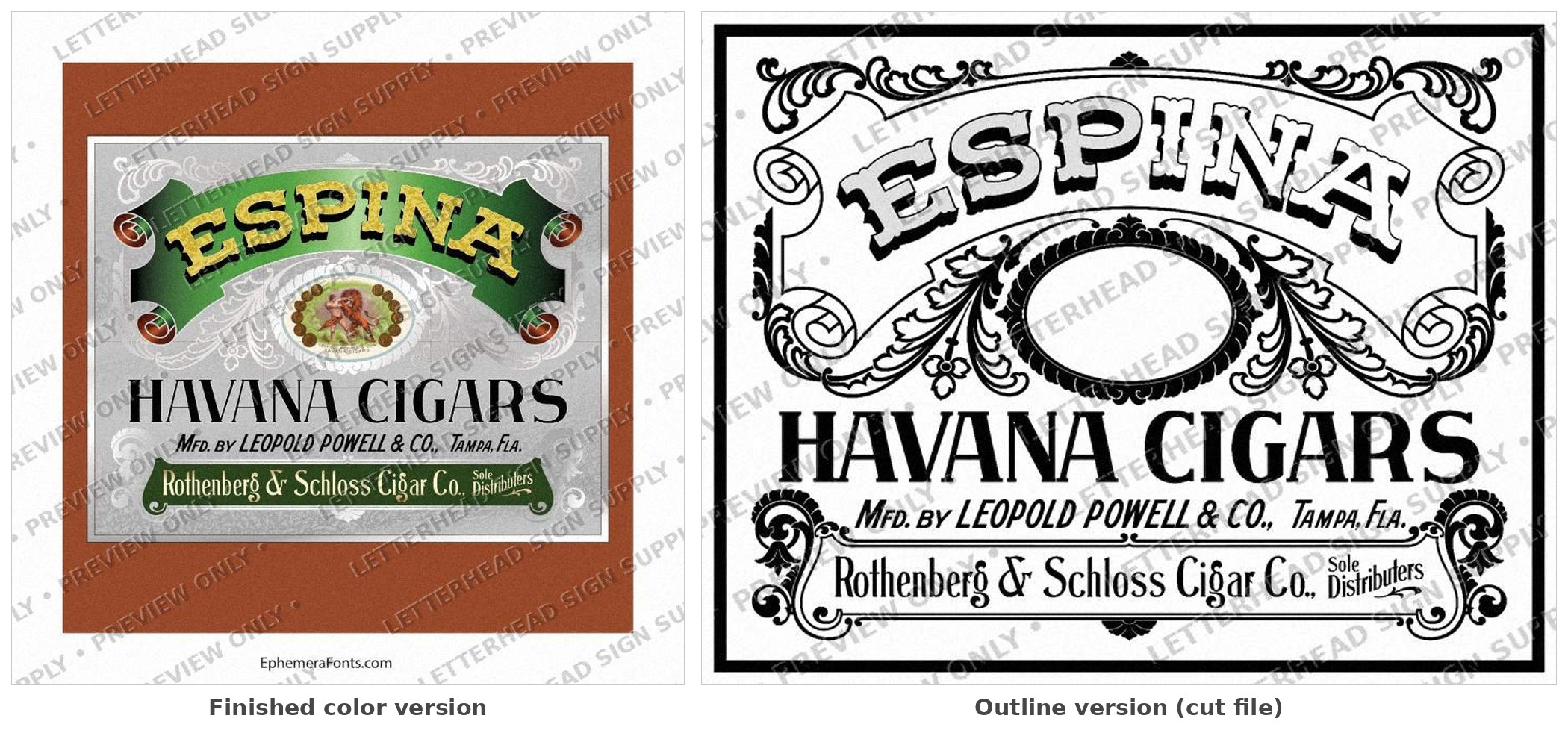 Espina Havana Cigars — Vintage Cigar Label Artwork
