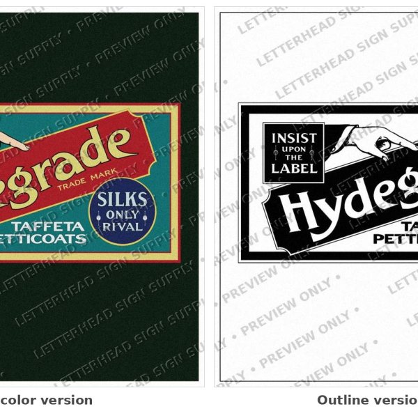 Hydegrade Taffeta Petticoats — Vintage Trade Sign Artwork