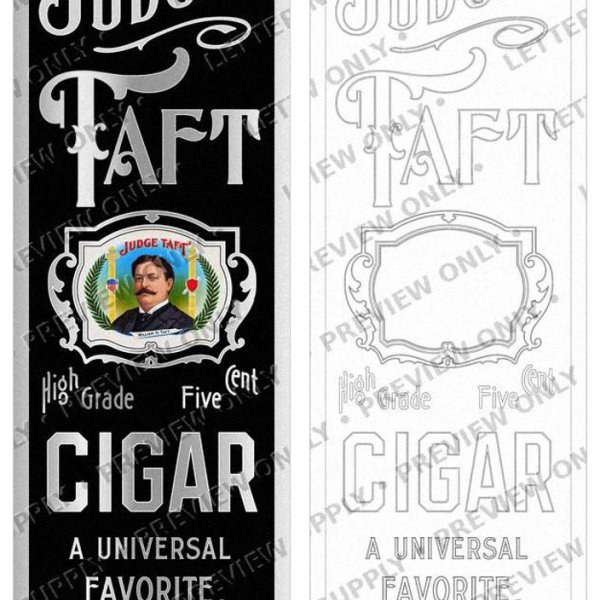 Judge Taft Cigars — Vintage Cigar Sign Artwork