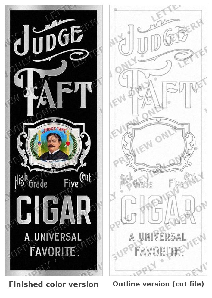 Judge Taft Cigars — Vintage Cigar Sign Artwork