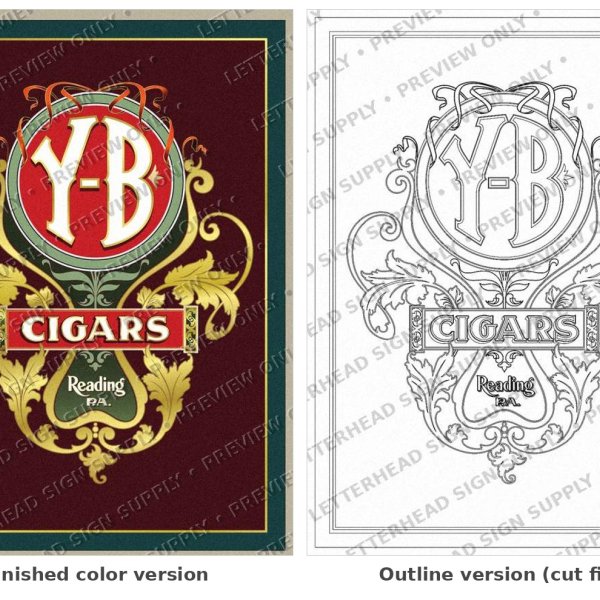 Y-B Cigars, Reading PA — Vintage Cigar Label Artwork