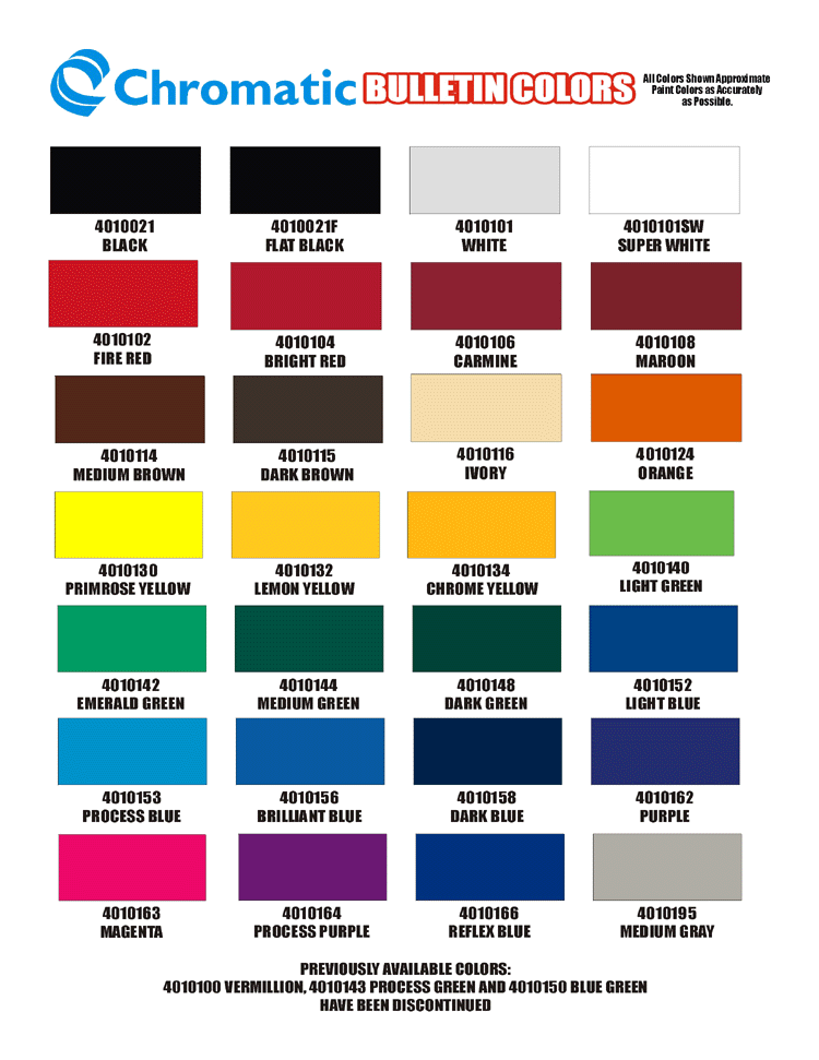 Chromatic Paint Color Chart